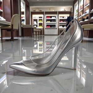 Valentino Garavani Silver Mirror Metallic Nappa Leather Pumps Stiletto High Heel